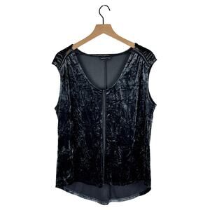 Rock & republic black velvet blouse large